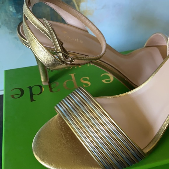 KATE SPADE Jasmyne Metallic Leather High-Heel Sandals - Picture 4 of 5